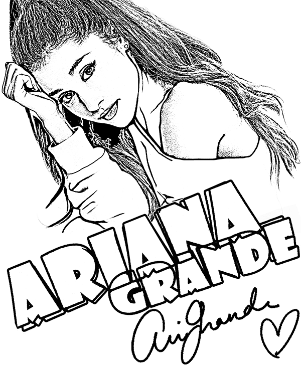 600x740 Coloring Pages Of Ariana Grande