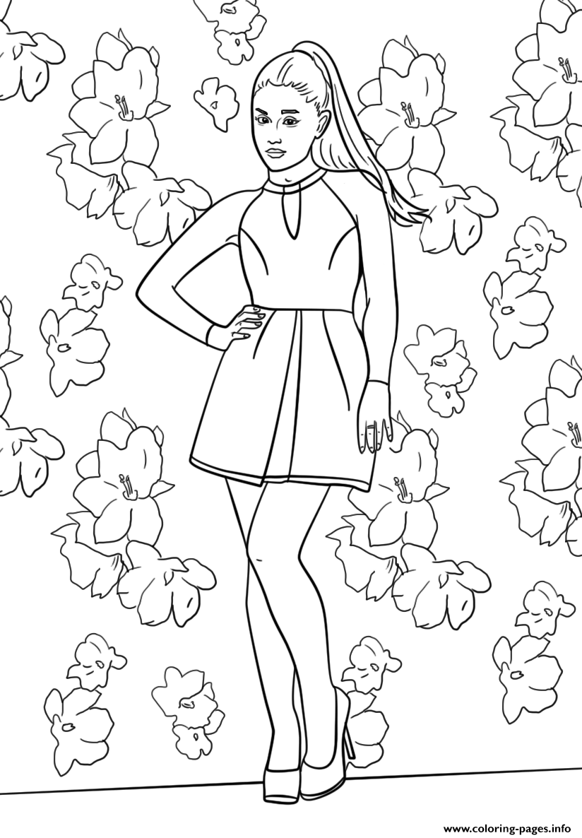 824x1186 Ariana Grande Celebrity Coloring Pages Printable