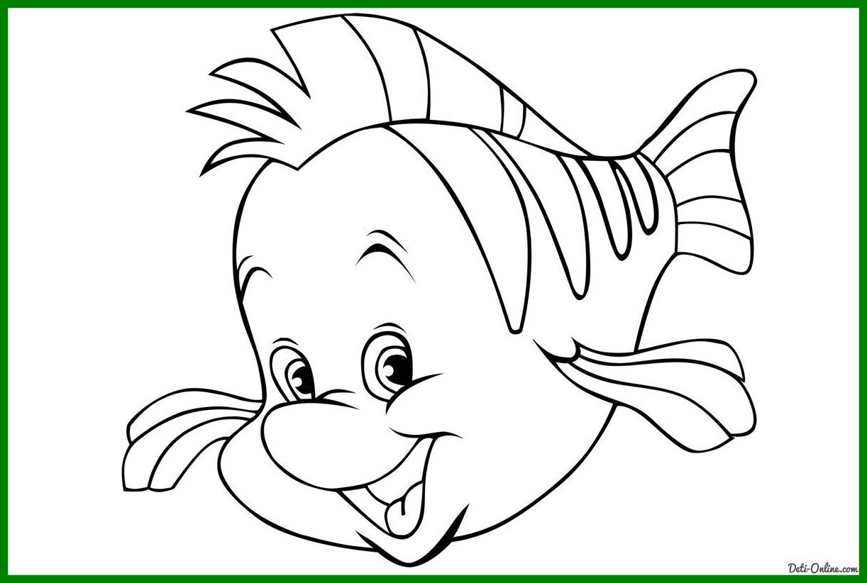 1222x822 Amazing Little Mermaid Fish Coloring Page Ariel And Flounder