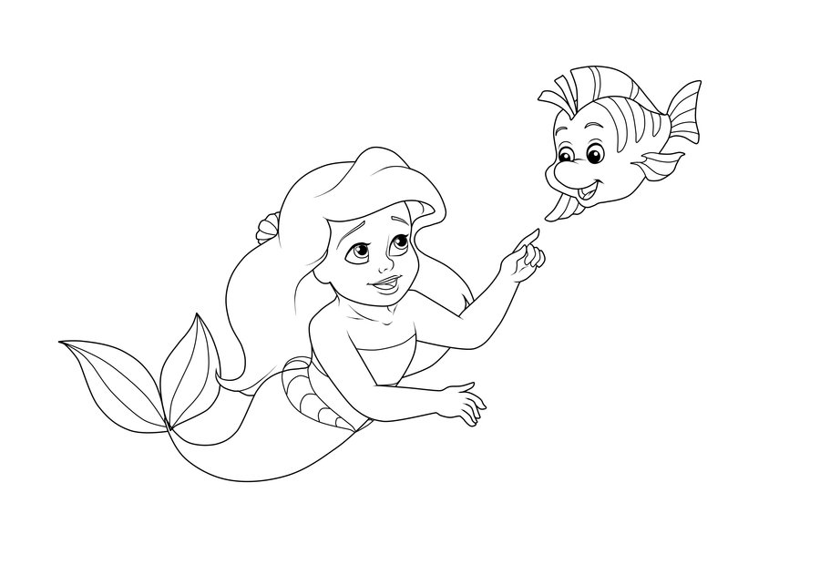 900x620 Little Ariel And Baby Flounder