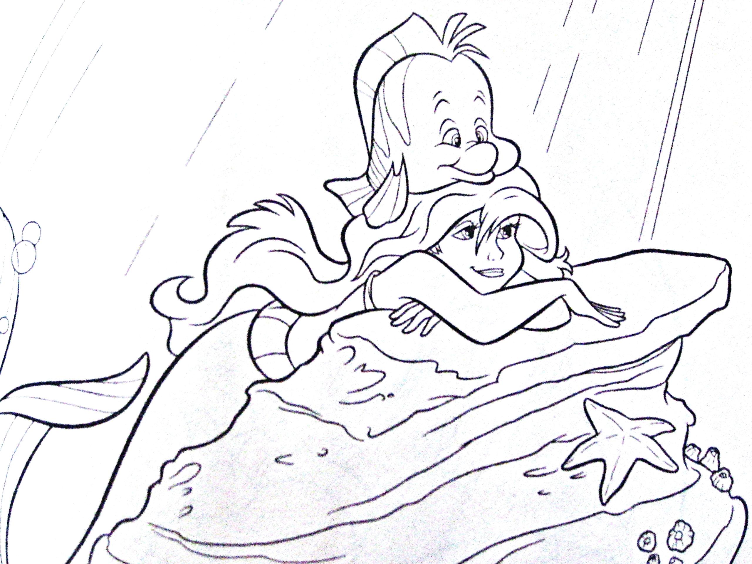 2560x1920 Coloring Pages ~ Ariel Coloring Pages Mermaid Princess Ariel