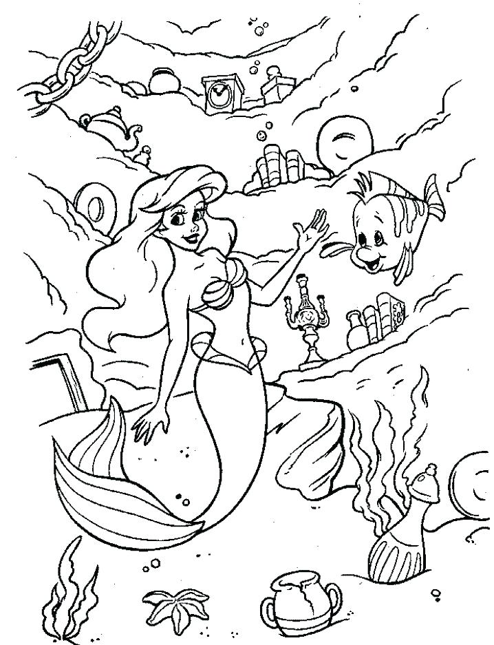 718x937 Ariel And Flounder Coloring Pages And Flounder Coloring Pages