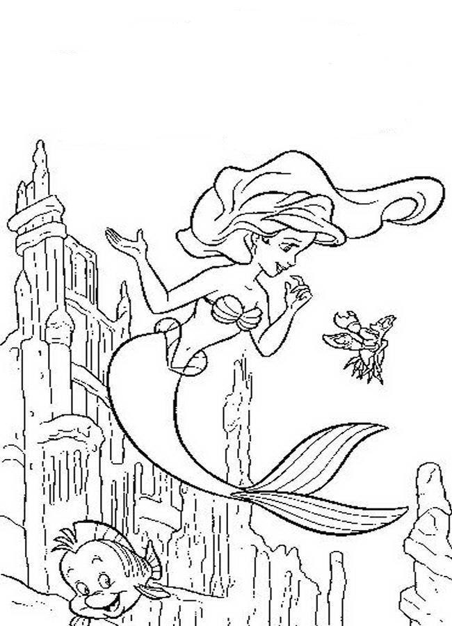 650x900 Ariel And Flounder Coloring Pages Many Interesting Cliparts