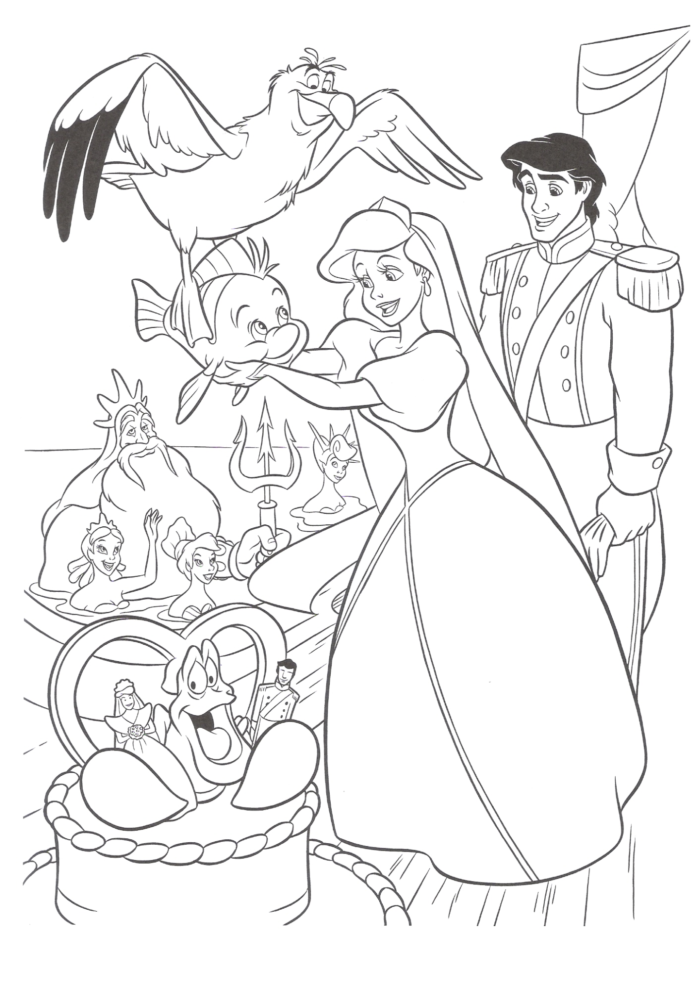 1410x2000 My Little Mermaid Coloring Pages Color Vitlt Com Inside