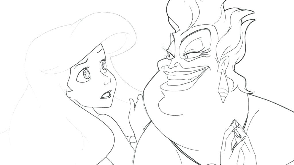 1024x576 Ursula Coloring Page Coloring Page By Ariel Ursula Coloring Pages