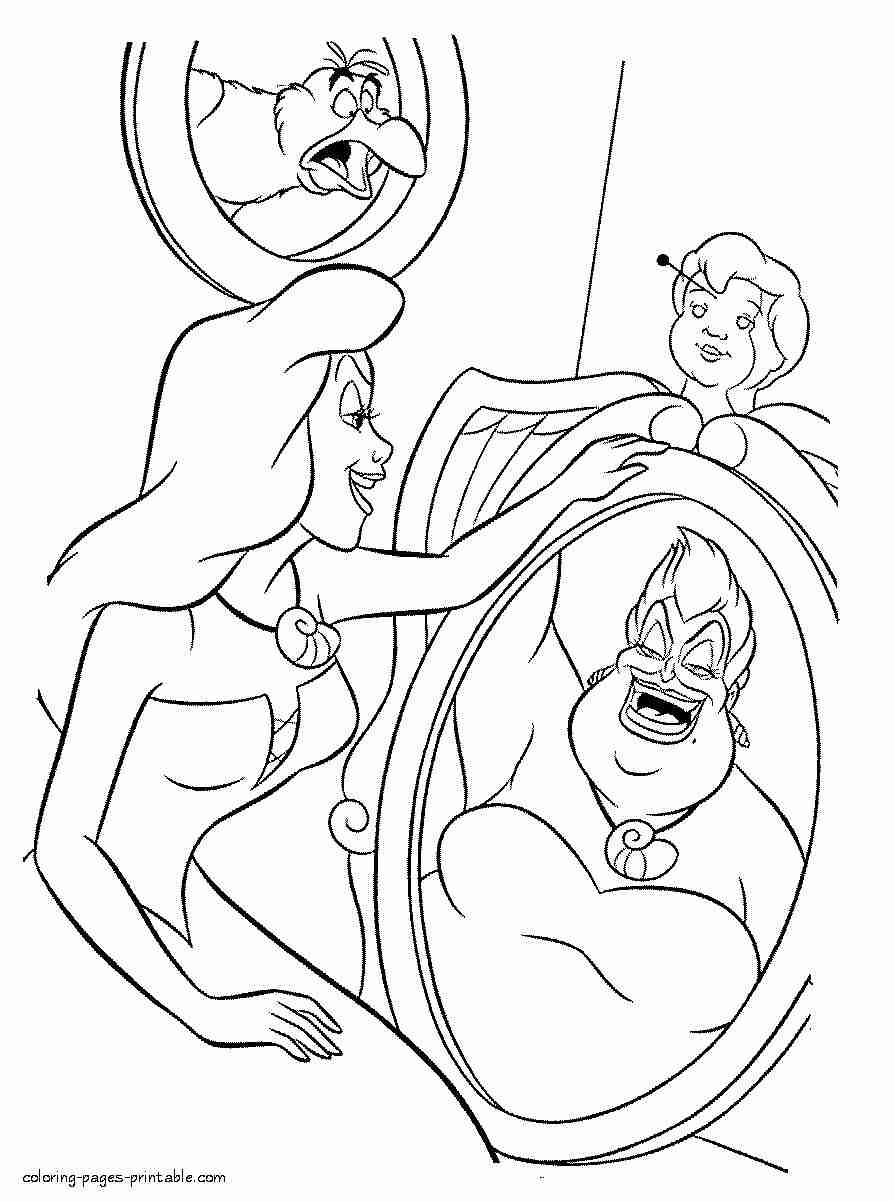 895x1201 Ariel Ursula Coloring Pages Sheets Incredible Page Olegratiy