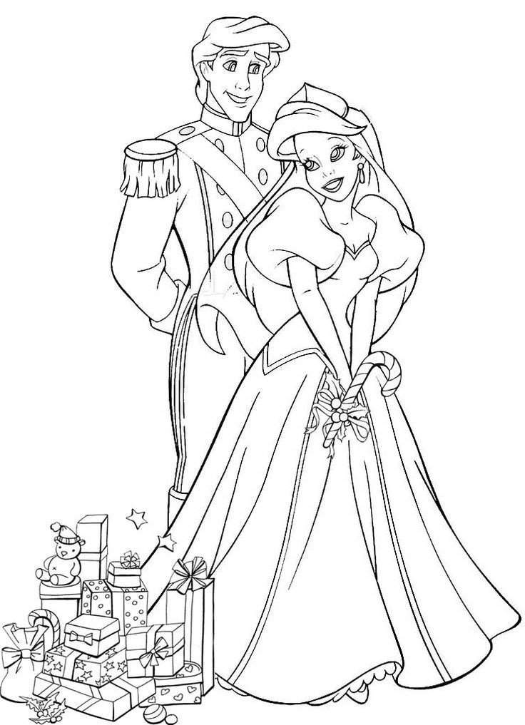 736x1017 Princess Ariel Christmas Coloring Pages Coloring