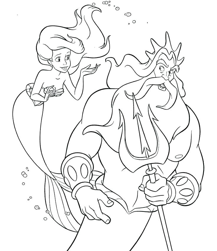 736x853 Ariel Coloring Pages Free Princess Coloring Pages King