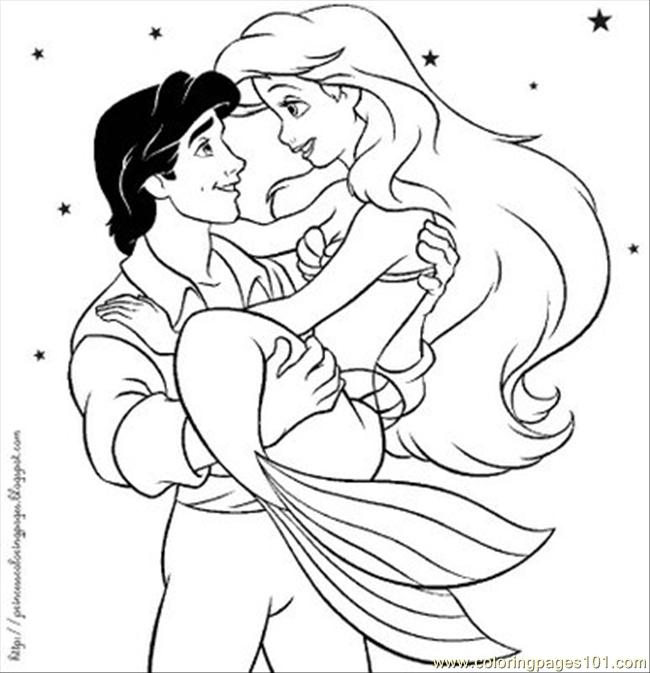650x673 Disney Ariel And Eric Coloring Pages