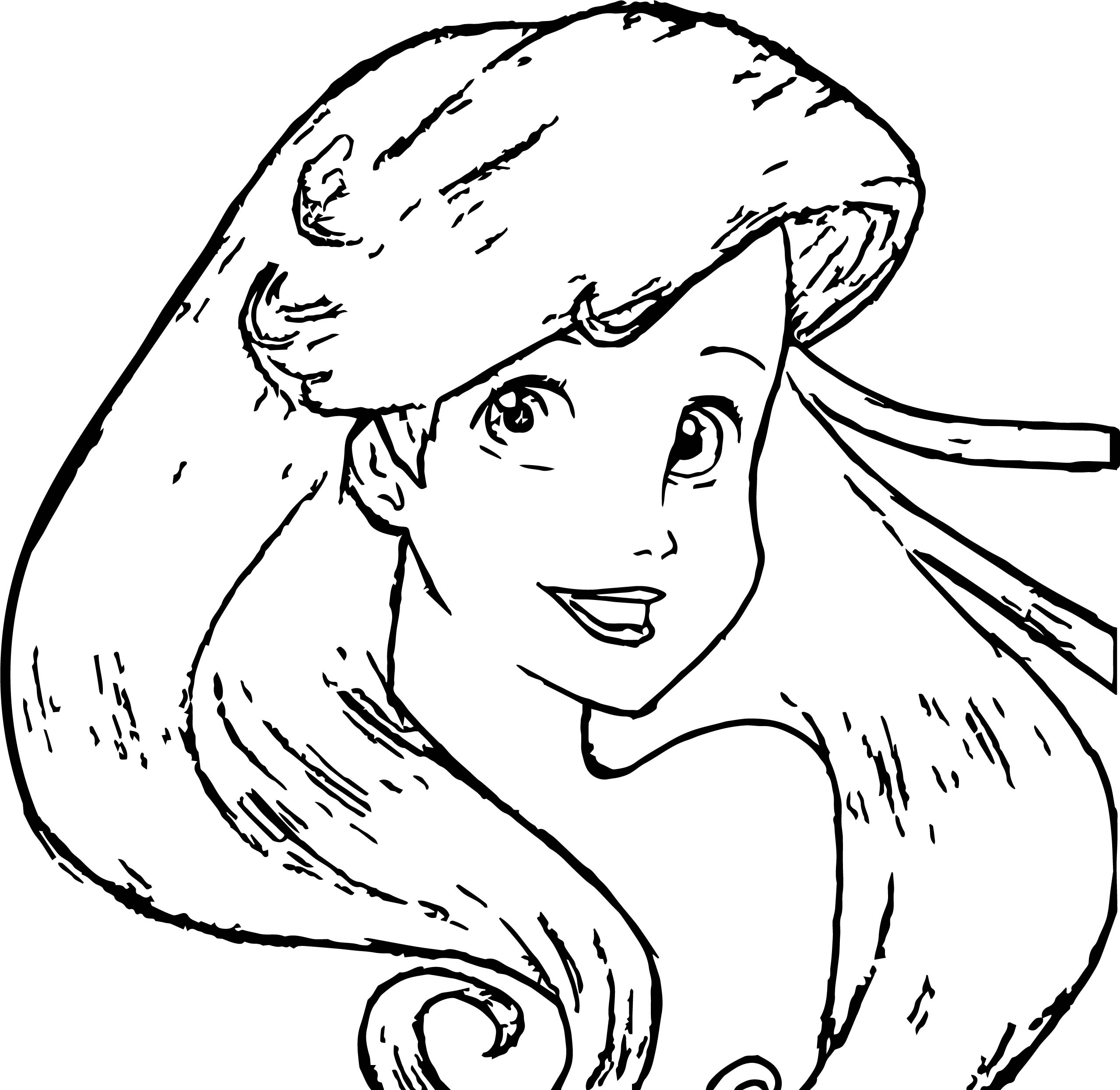 2559x2489 Disney Princess Ariel The Little Mermaid Coloring Page
