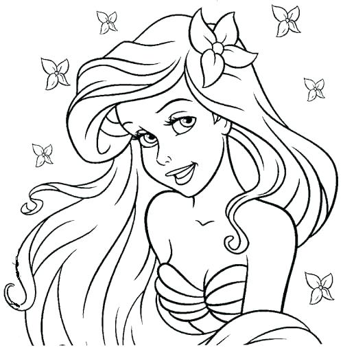 500x506 Ariel Mermaid Coloring Page Little Mermaid Color Pages A