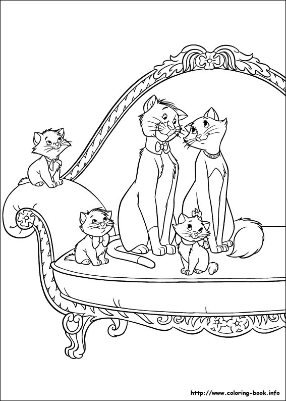 567x794 The Aristocats Coloring Picture Colorless