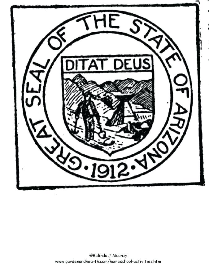 675x852 Arizona State Flag Coloring Page