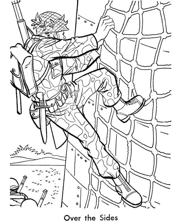 600x734 Soldier Is Training Hard In Armed Forces Day Coloring Page Pages