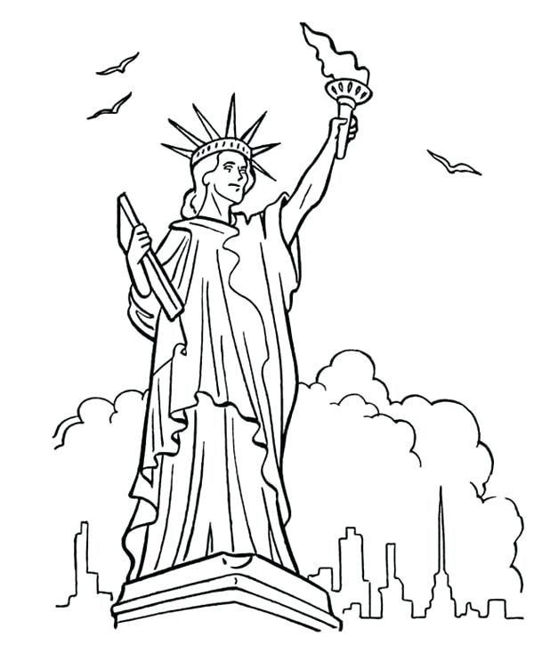 600x734 Statue Of Liberty Coloring Page Great Armed Forces Day In Statue