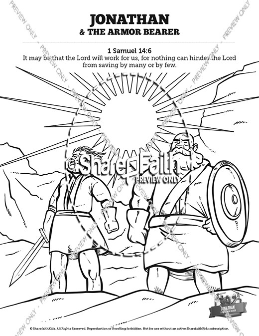 520x673 Jonathan And His Armor Bearer Sunday School Coloring Pages