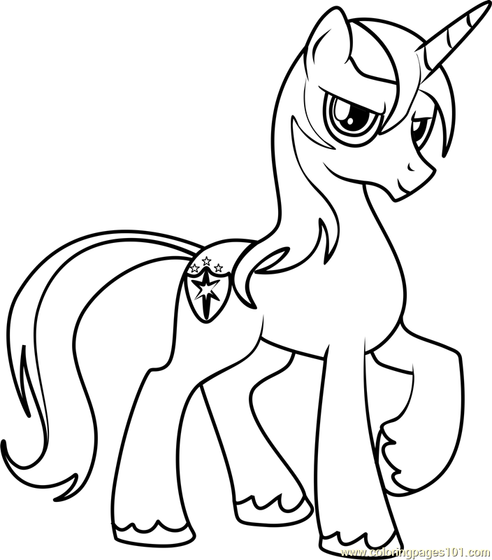 704x800 Shining Armor Coloring Page