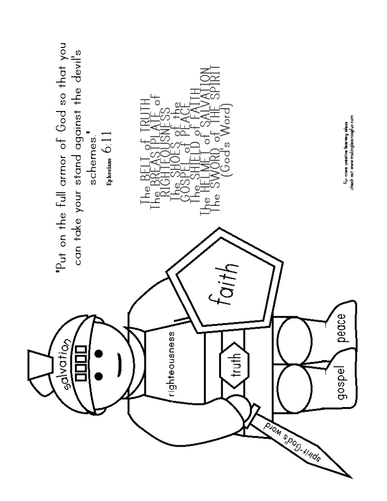 Armor Of God Coloring Pages