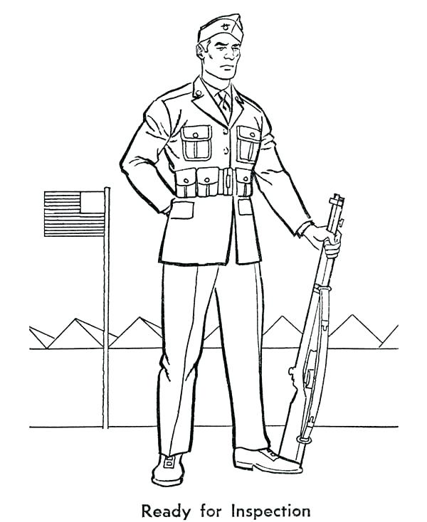 600x734 Soldier Coloring Pages Army Guy Coloring Pages Army Soldier