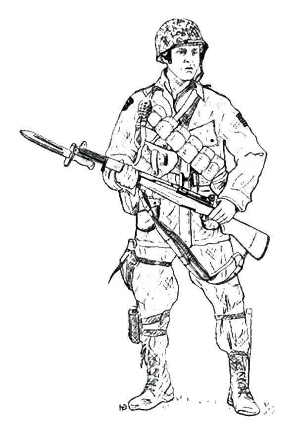 600x860 Army Guy Coloring Pages Army Holding Bayonet Coloring Pages Army