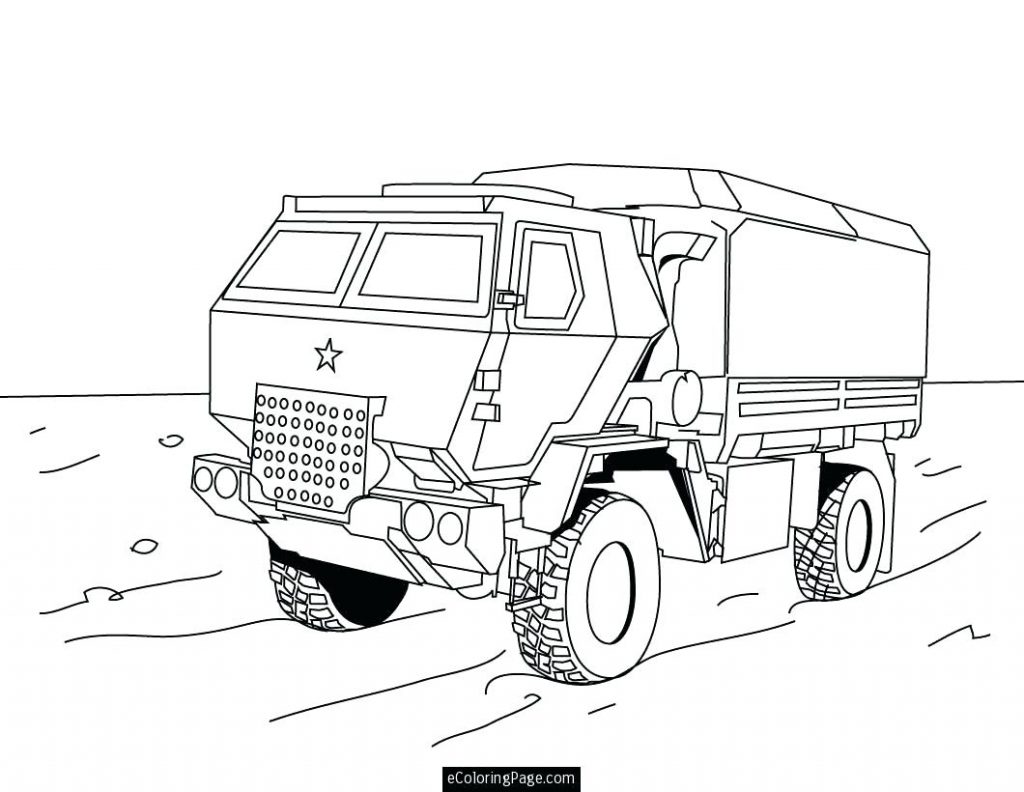 1024x792 Coloring Pages ~ Military Coloring Pages Drawn Tank Army Truck 3