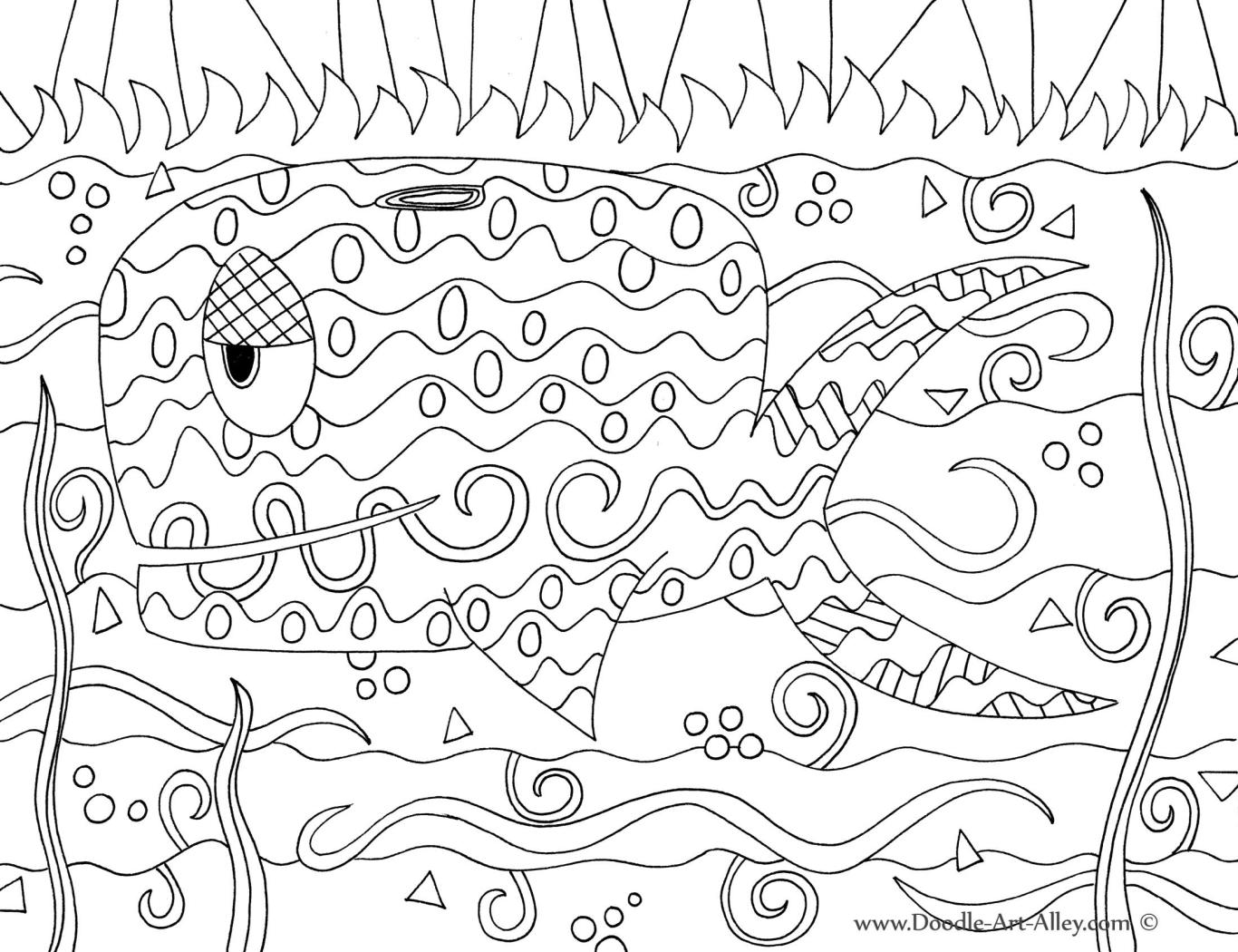 1366x1050 Ocean Animal Coloring Pages Doodle Art Alley Art Class