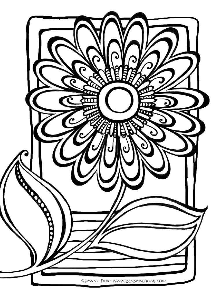 736x1005 Coloring Pages For Adults Abstract Flowers Color Bros