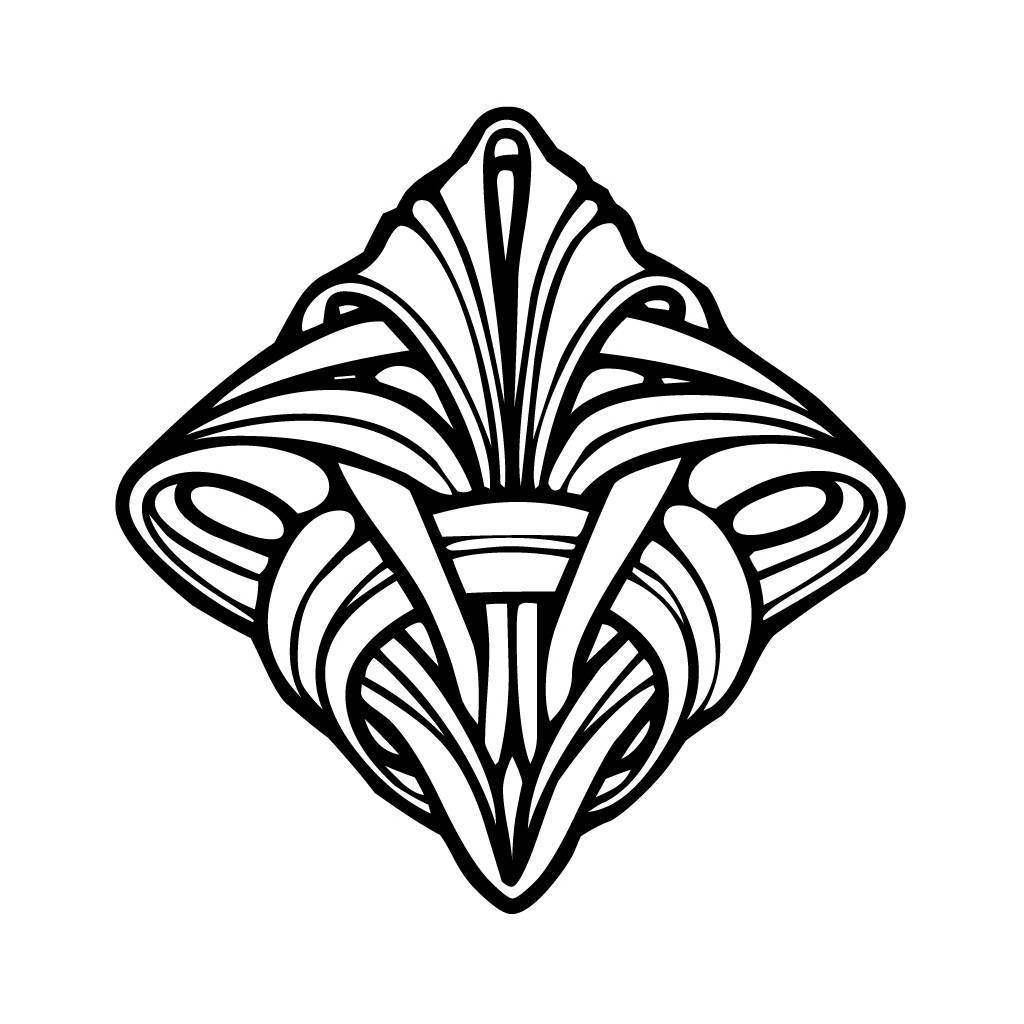 1024x1024 Art Nouveau Coloring Pages