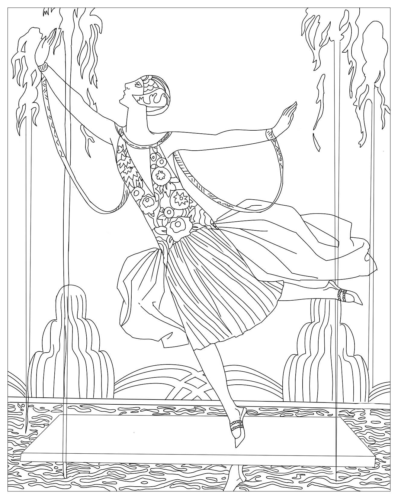 1318x1650 Shocking Dancer With Water Jets George Barbier Pics For Art Deco