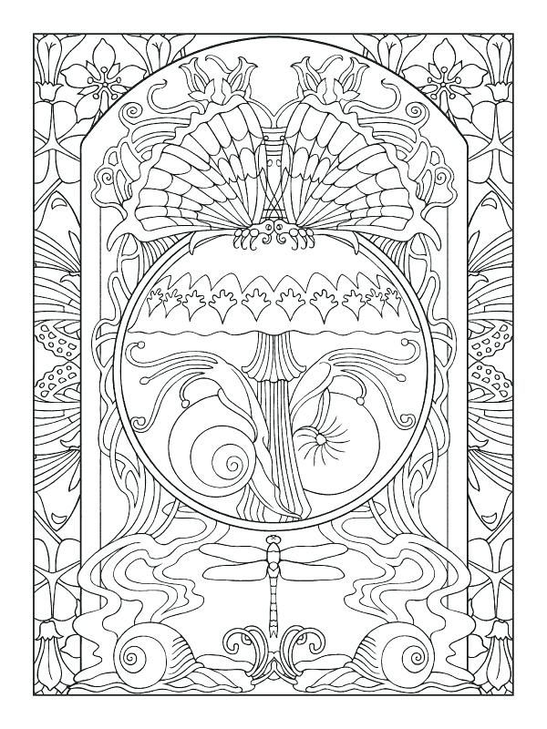 600x800 Art Nouveau Coloring Book And Art Coloring Pages Art Nouveau
