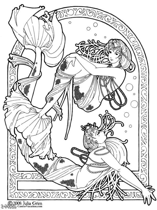 600x800 Art Nouveau Coloring Pages
