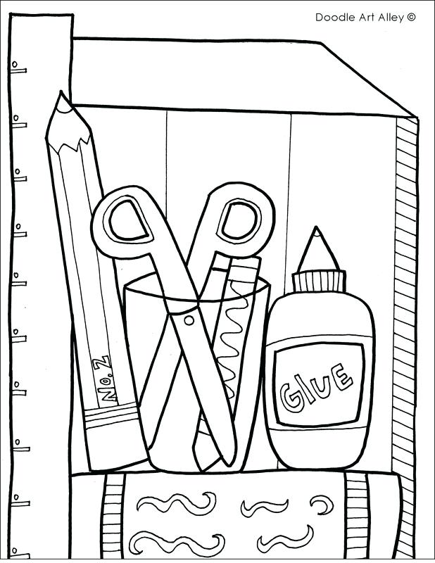 618x800 School Supplies Coloring Pages School Supplies Coloring Page Free