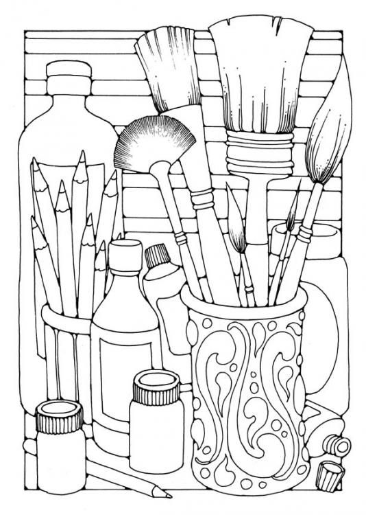 534x750 Art Supplies Coloring Pages