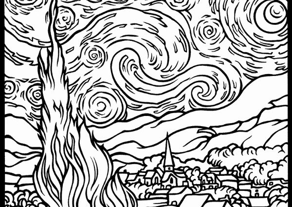 600x425 Art Pages To Color 30 Art Color Pages Art Supplies Pencils Paint