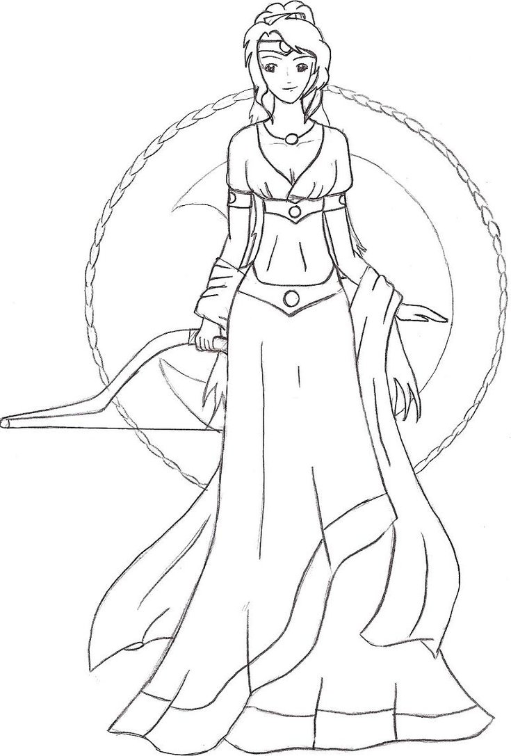 735x1087 Artemis Coloring Pages