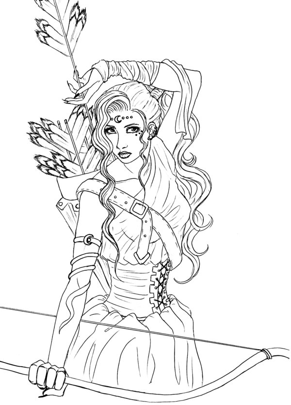 600x833 Artemisa By On @ Coloriage