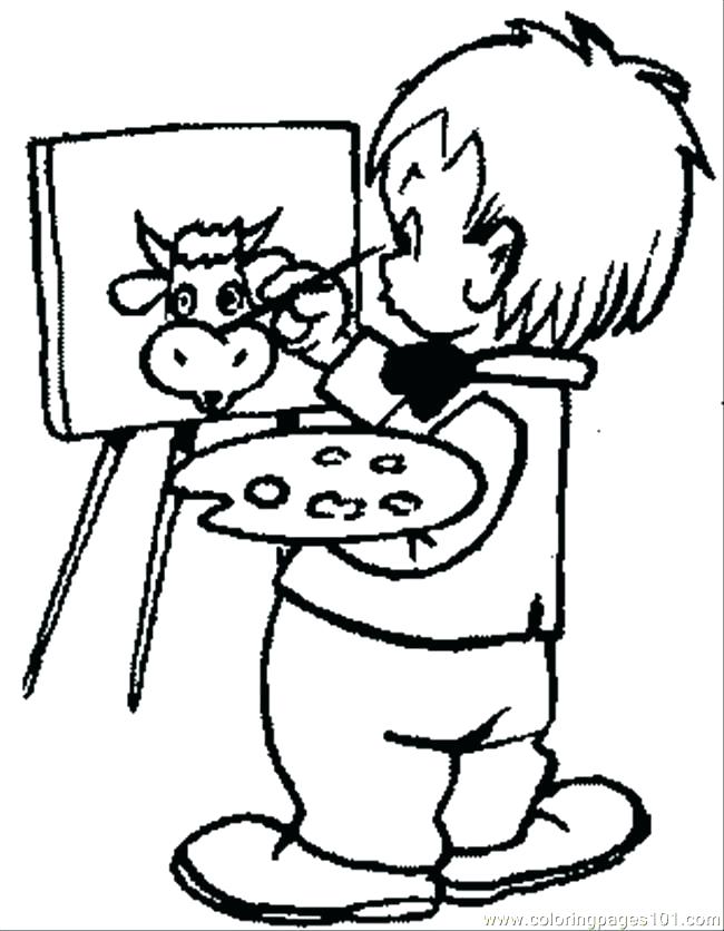650x836 Artist Coloring Page Artist Coloring Books Also Painting Coloring