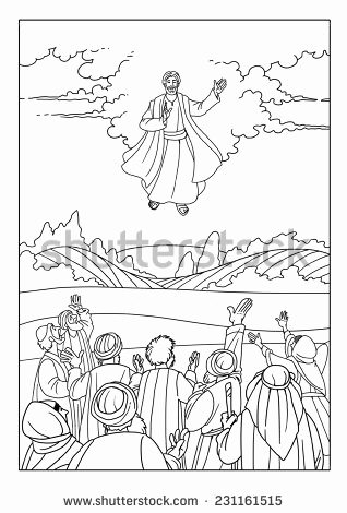 318x470 Jesus Ascends To Heaven Coloring Page Collection Jesus Ascension