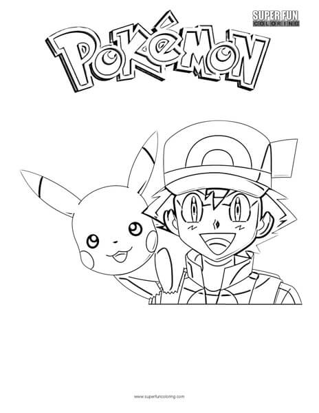 464x600 Ash And Pikachu Coloring Page