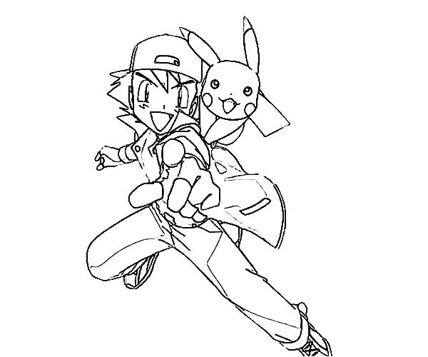 600x500 Astonishing Pikachu Coloring Pages Charming Ash And Coloring Pages