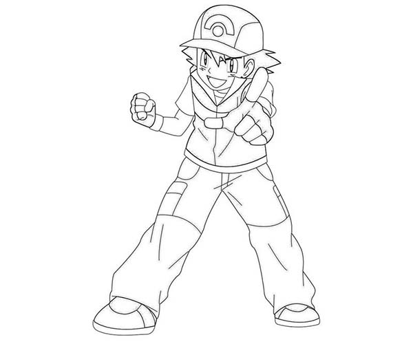 600x500 Pokemon Ash And Pikachu Coloring Pages