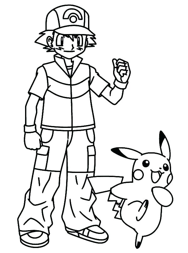 600x809 Pokemon Coloring Pages Ash Amazing Ash Coloring Pages Vignette