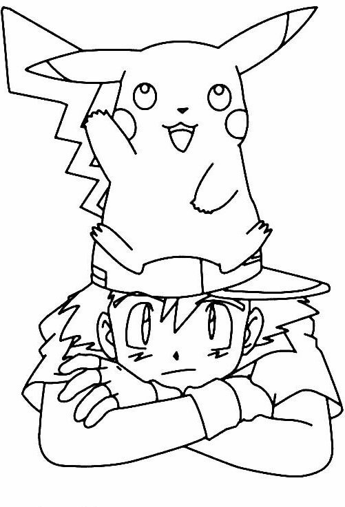 Ash Ketchum Coloring Page