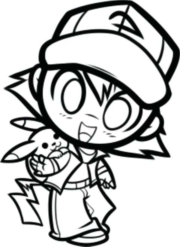 600x822 Pokemon Ash Ketchum Coloring Page 6