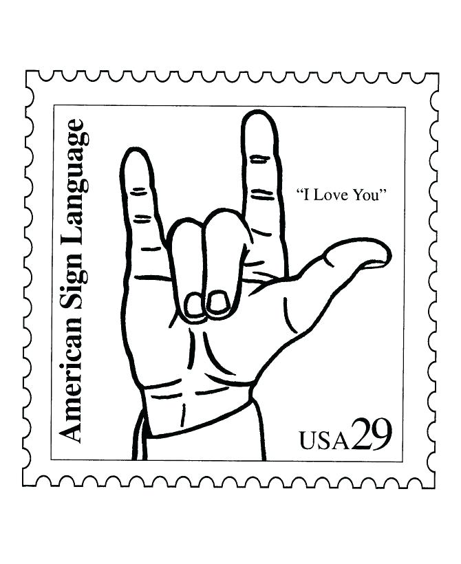 670x820 Asl Alphabet Coloring Pages