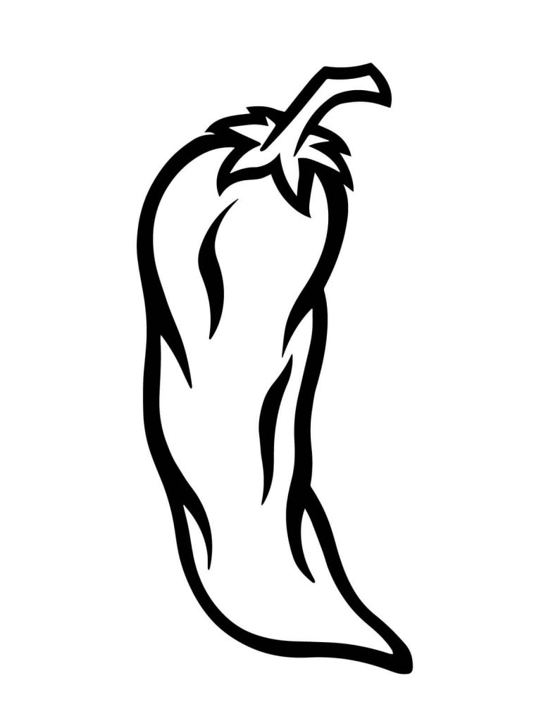 768x1024 Vegetable Pepper Chili Coloring Page