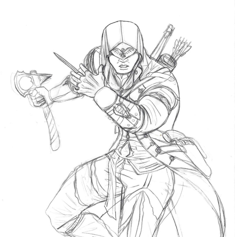 889x899 Assassin Creed 3 Coloring Pages For Boys