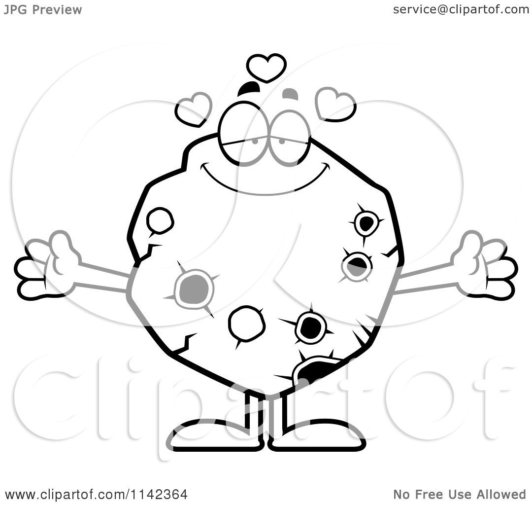 1080x1024 Cartoon Clipart Of A Black And White Loving Asteroid