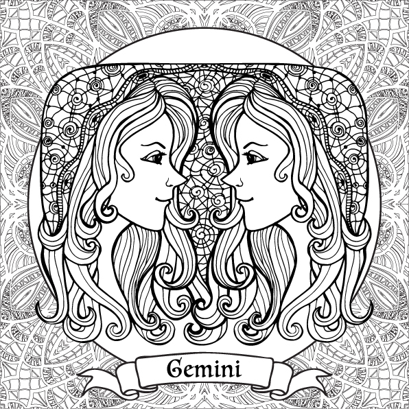 596x596 Astrology Coloring Pages 0