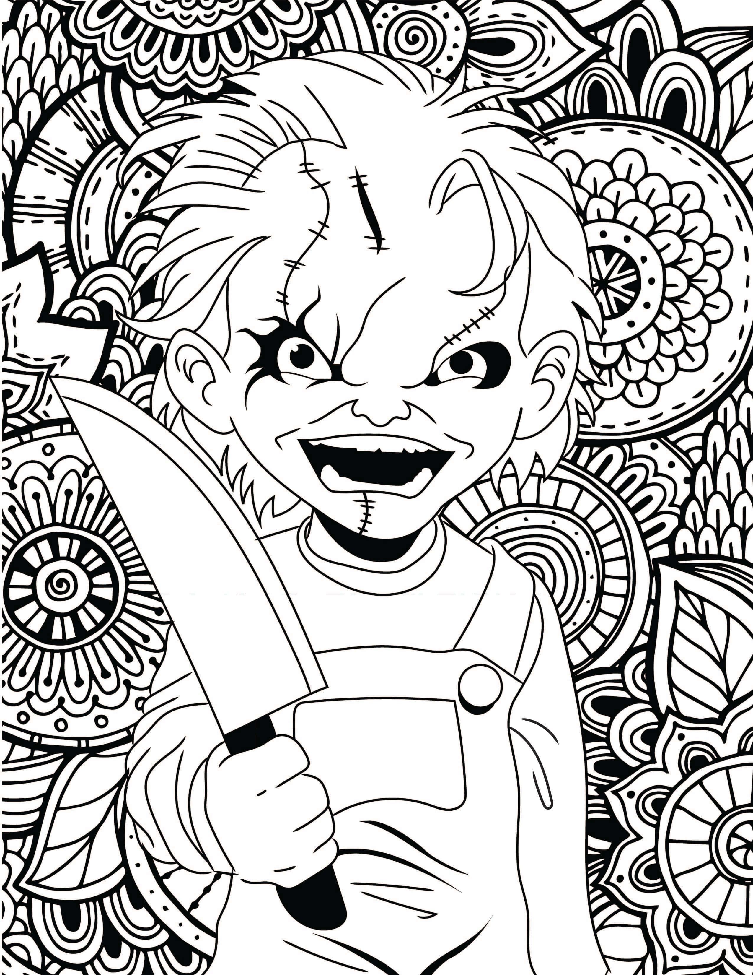 2550x3300 Horror Movies Printable Coloring Pages Download Of Michael Myers